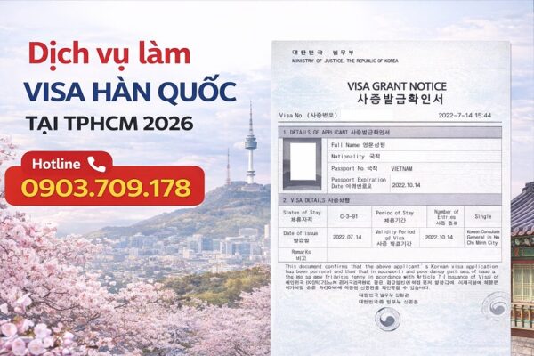 Dịch vụ làm visa Hàn Quốc tại TPHCM 2026 trọn gói