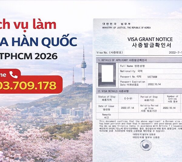 Dịch vụ làm visa Hàn Quốc tại TPHCM 2026 trọn gói