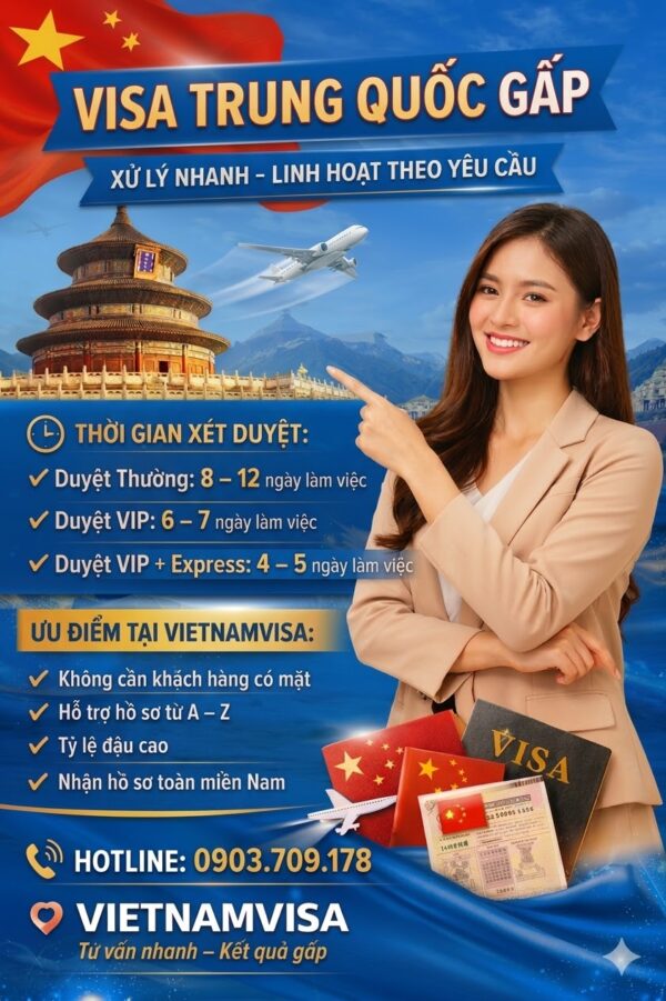 Dịch vụ visa Trung Quốc gấp tại TPHCM