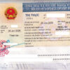 Việt Nam visa dán vào hộ chiếu