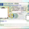 Mẫu visa Thụy Sĩ dán vào hộ chiếu