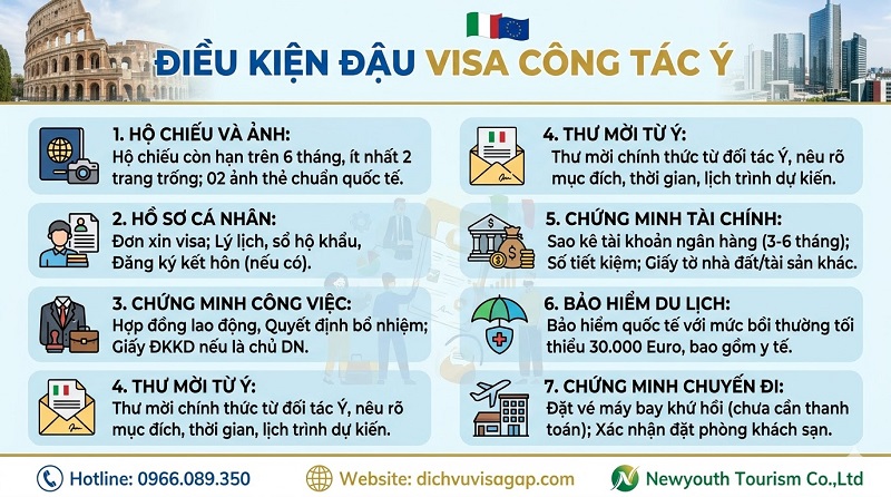 Điều kiện đậu visa công tác Ý