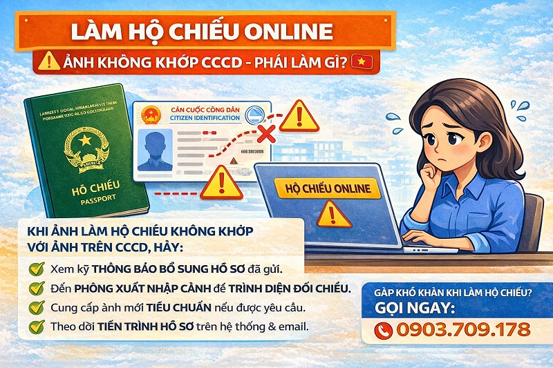 Làm Hộ Chiếu online mà hình không khớp CCCD
