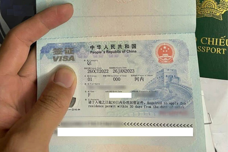 visa Trung Quốc mẫu mới