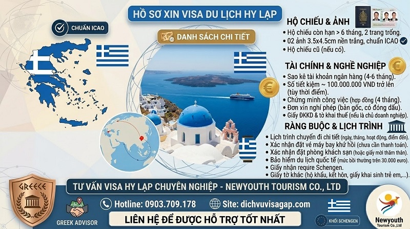 Hồ sơ xin visa du lịch Hy Lạp