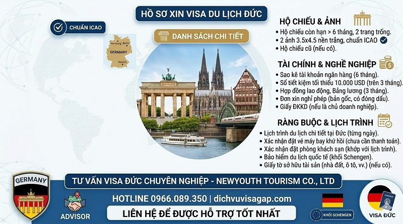 Hồ sơ xin visa du lịch Đức
