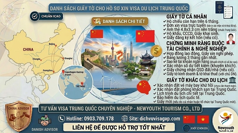 Hồ sơ xin visa du lịch Trung Quốc