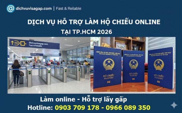 Làm hộ chiếu onlien và hỗ trợ lấy gấp
