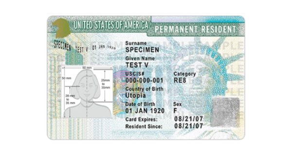 Mẫu thẻ thường trú nhân Hoa Kỳ 2026