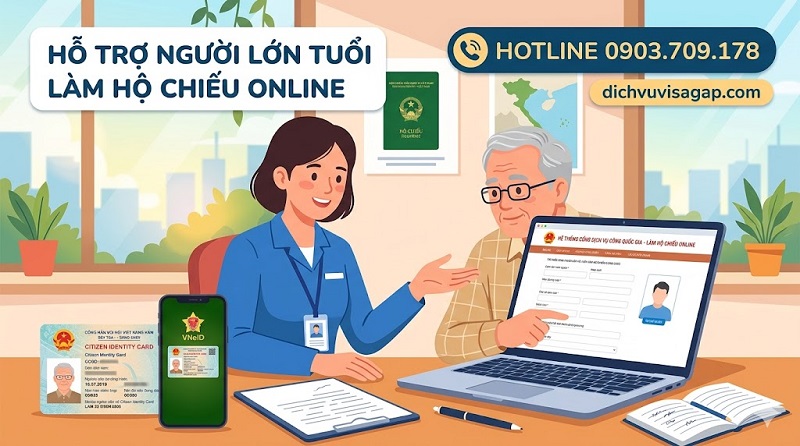 Hỗ trợ làm hộ chiếu cho người lớn tuổi