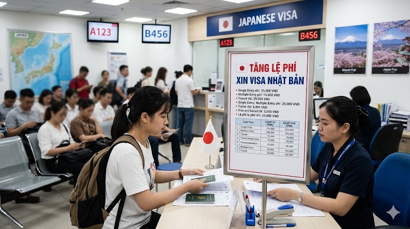 Lệ phí xin visa Nhật Bản áp dụng từ 01/04/2026 đến 31/03/2027