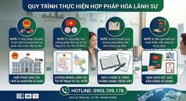 Quy trình thực hiện dịch vụ hợp pháp hóa lãnh sự giấy tờ