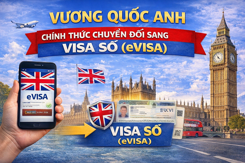 Vương quốc Anh chính thức chuyển đổi sang visa số (e-visa)