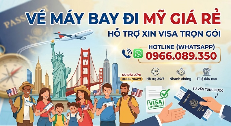Vé máy bay đi Mỹ giá rẻ