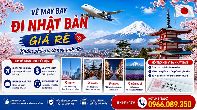 Vé máy bay đi Nhật Bản giá rẻ